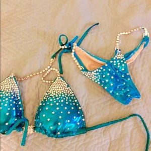 LIKE NEW. Blue NPC competition bikini